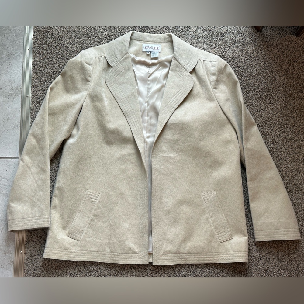 American Vintage Ultrasuede Blazer in Cream